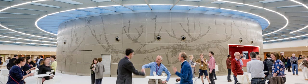 Image of delegates networking in the Exhibition Space