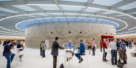 Image of delegates networking in the Exhibition Space