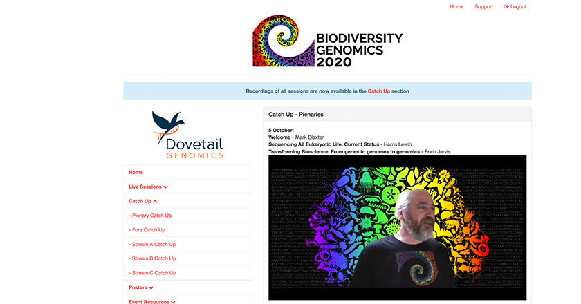 Screenshot from Biodiversity Genomics 2020 online conference