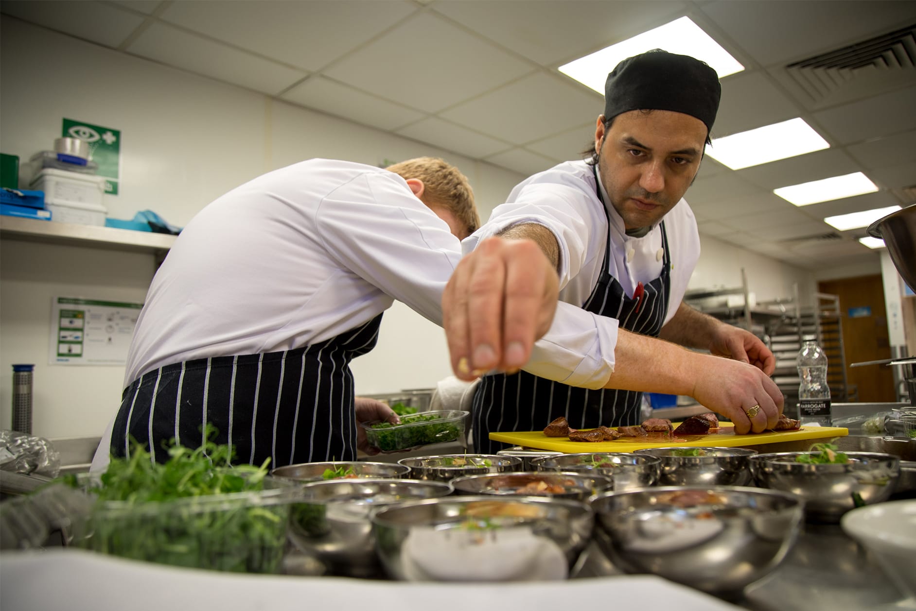 team work in the Wellcome Genome Campus Conference Centre kitchen