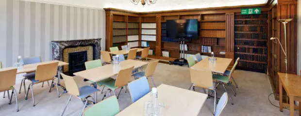 Library set up in cabaret layout