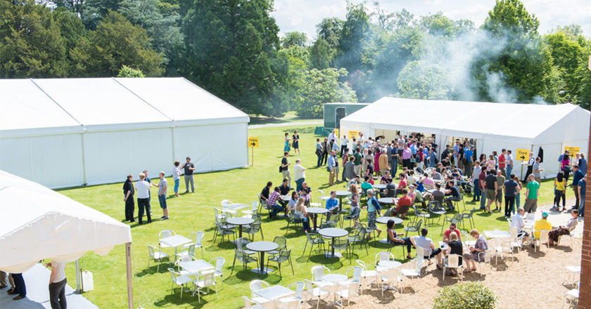 A summer BBQ on Hinxton Hall lawns