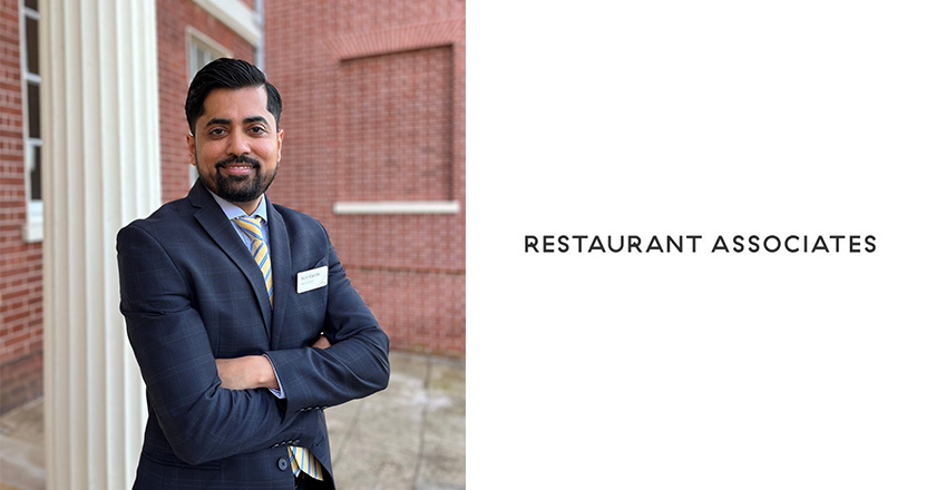 Photo of Sunil Machile, and the Restaurant Associates logo