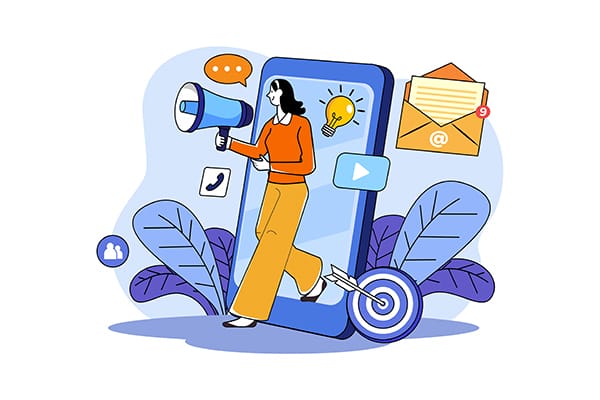 Illustration representing mobile marketing